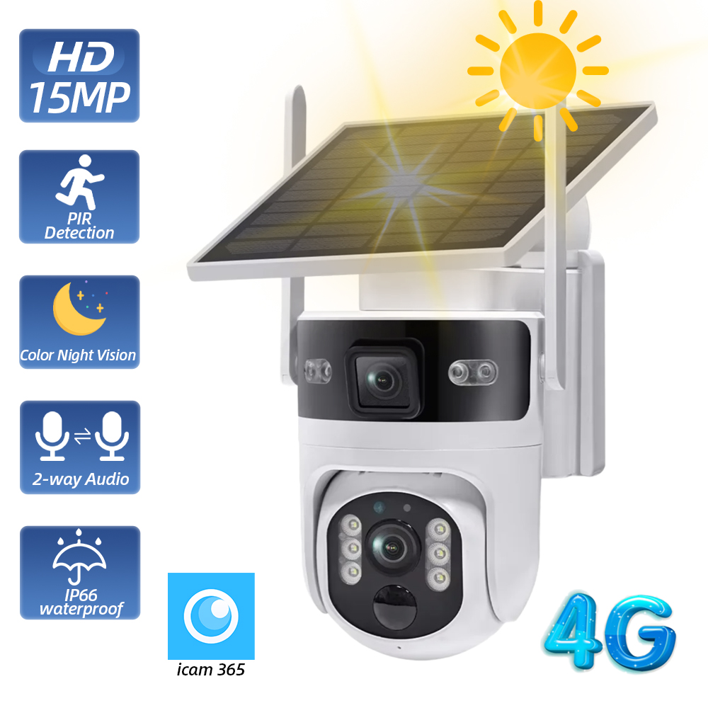 Home Yard Security Cameras - 무선 야외 PTZ 태양광 보안 카메라