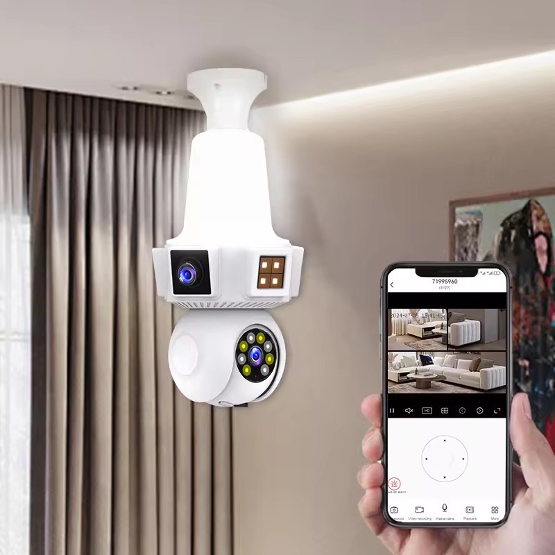 Home Security Flood Lights - 6MP V380pro 앱 듀얼 렌즈 풀컬러