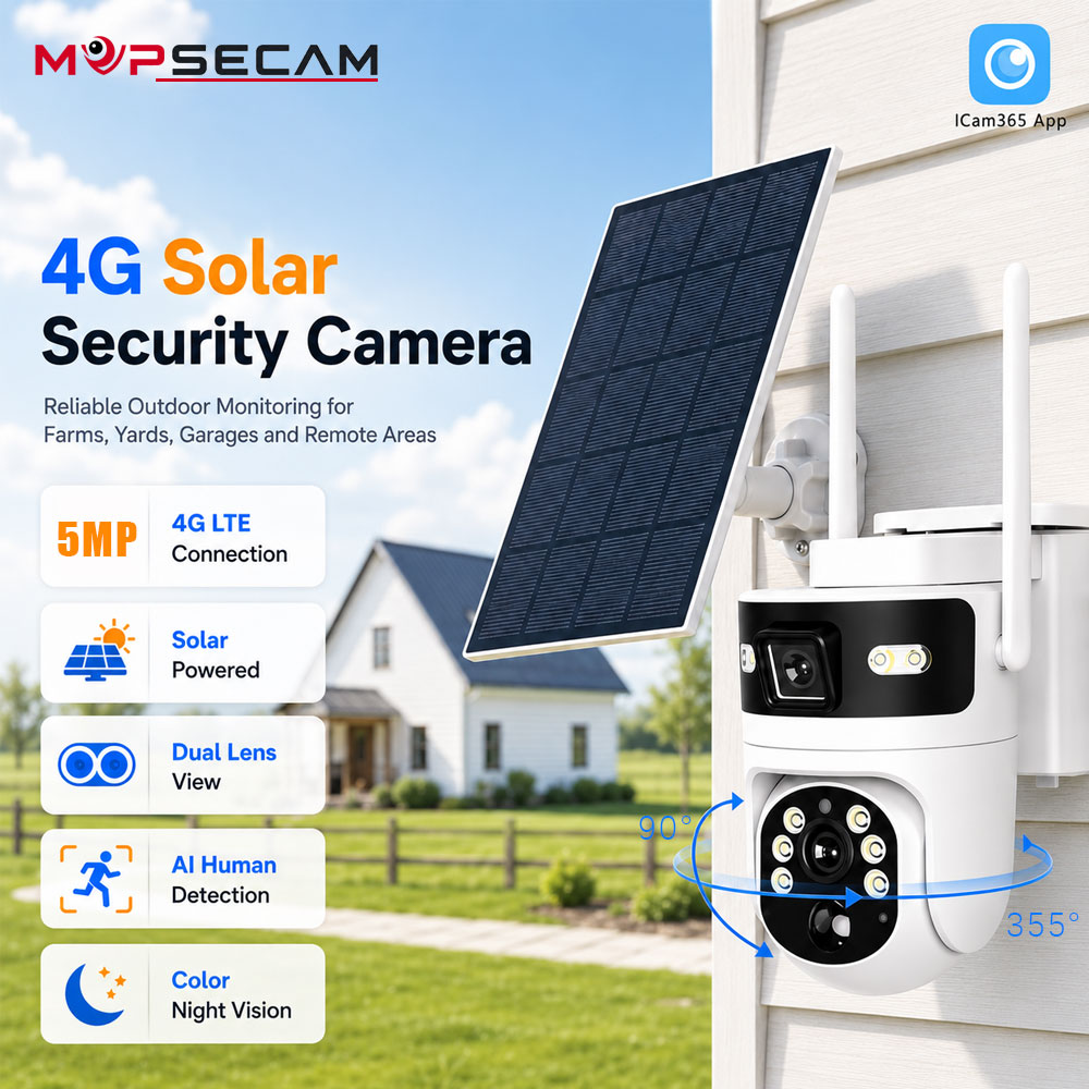 Home Yard Security Cameras - 4K 8MP 4G LTE 태양광 보안