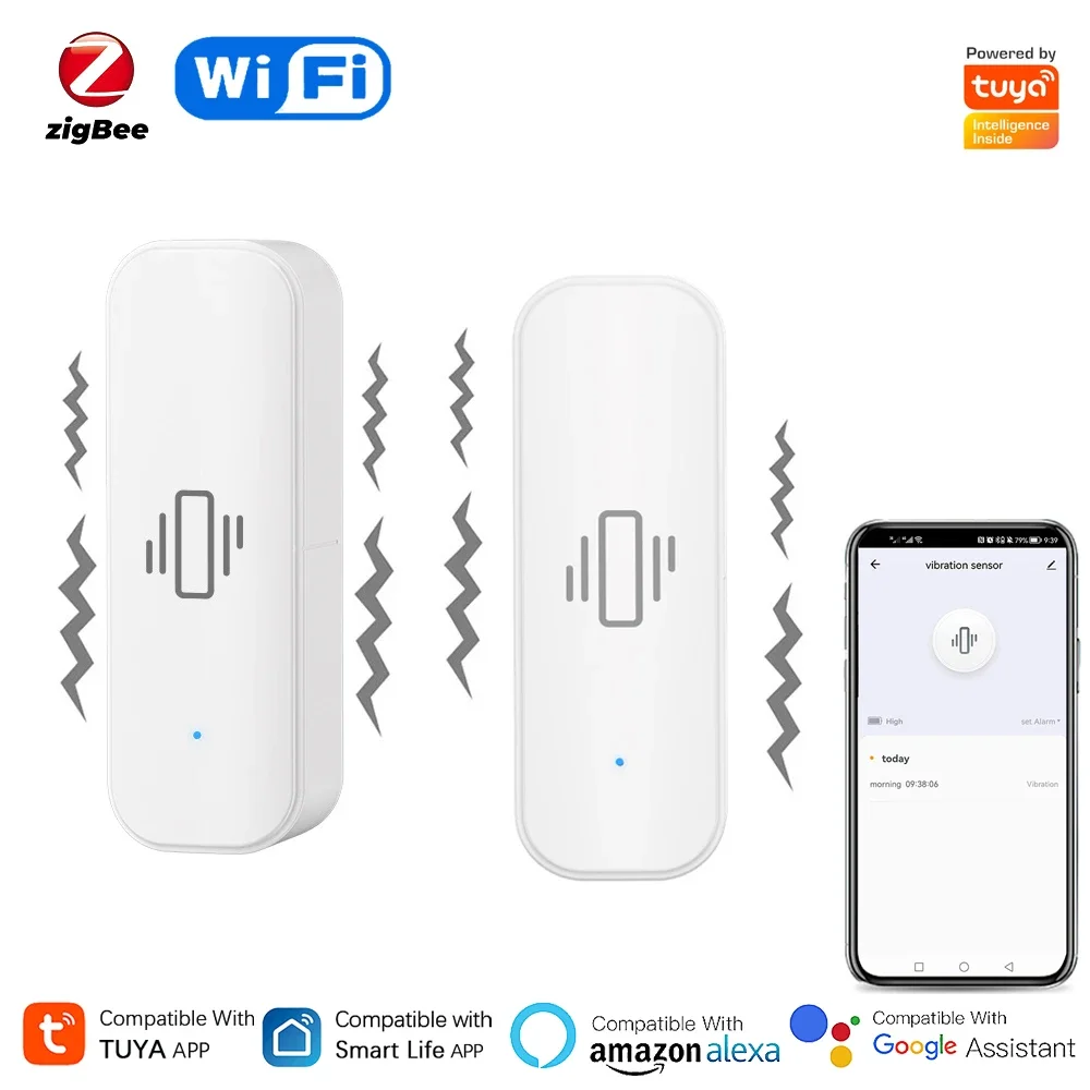 Home Security Monitor - 투야 와이파이 지그비 스마트 진동 센서,