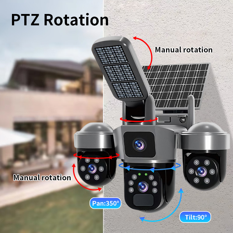 6MP V380 앱 태양광 트리플 렌즈 AOV 4G W - Home Security Flood Lights 리뷰 및 가격