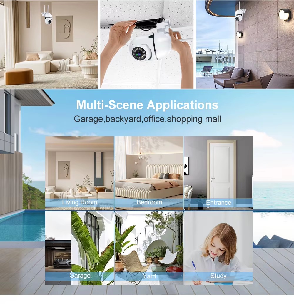 미니 5MP HD WiFi 야외 보안 카메라 PTZ 무 - Home Yard Security Cameras 리뷰 및 가격