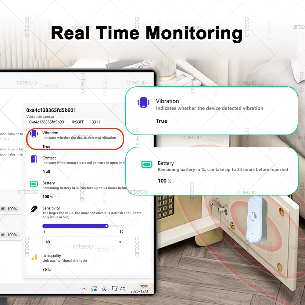 ZigBee 스마트 진동 센서 실시간 진동 모니터 센서 - Home Security Monitor 리뷰 및 가격