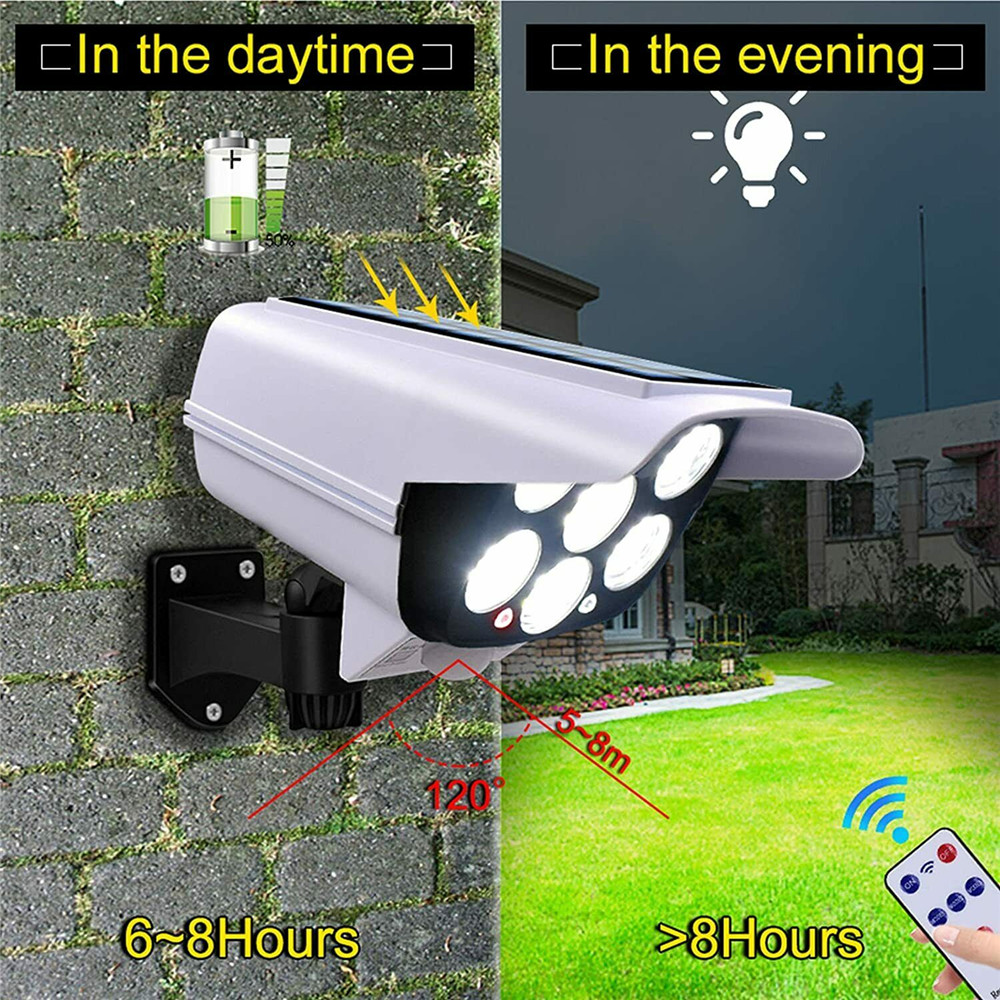 야외 태양광 모션 센서 보안 더미 카메라, IP65 방 - Home Security Flood Lights 리뷰 및 가격