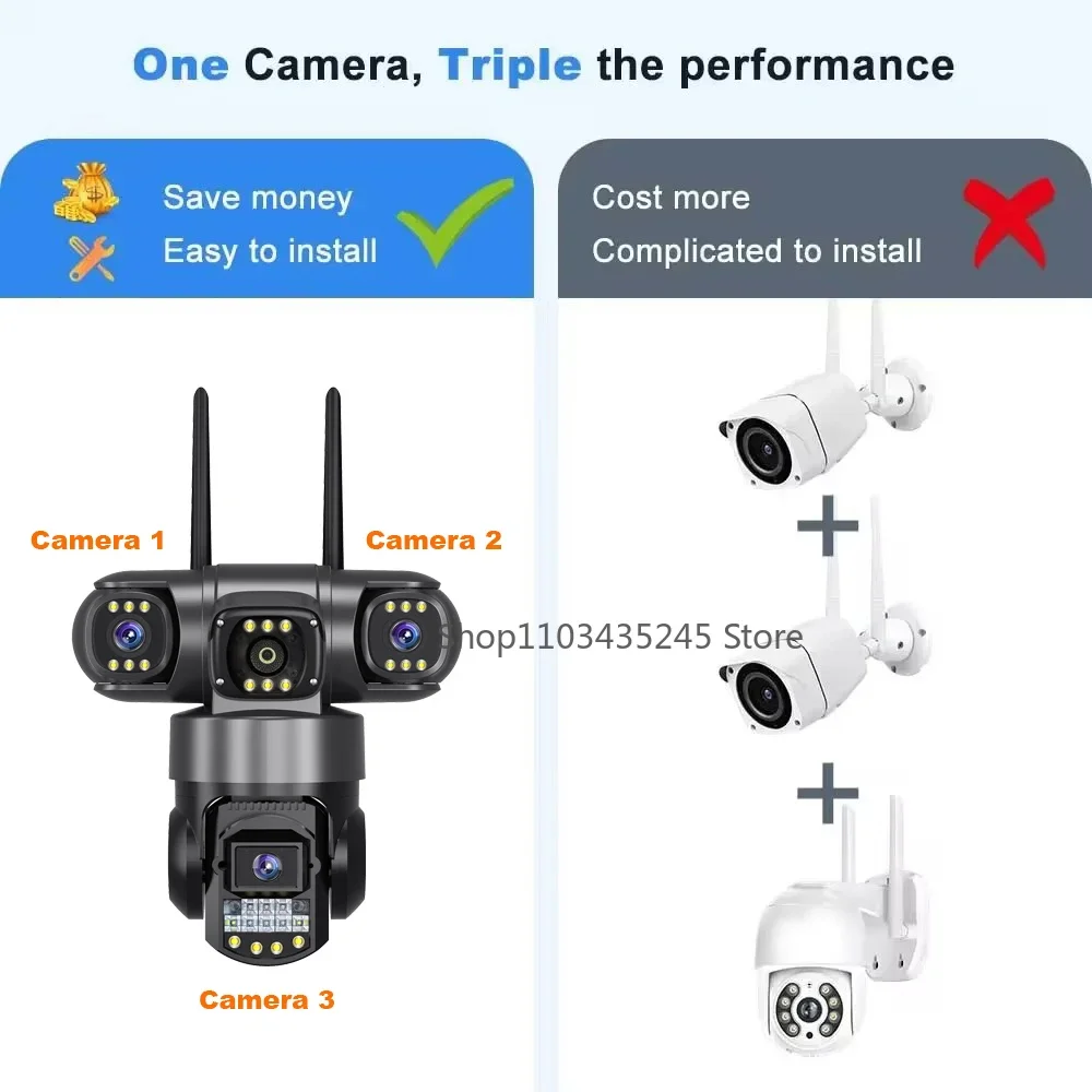 3렌즈 4G Wifi 감시 카메라는 실외 마당용 SIM - Home Yard Security Cameras 리뷰 및 가격