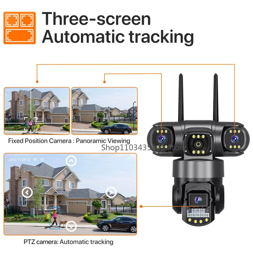 3렌즈 4G Wifi 감시 카메라는 실외 마당용 SIM - Home Yard Security Cameras 리뷰 및 가격