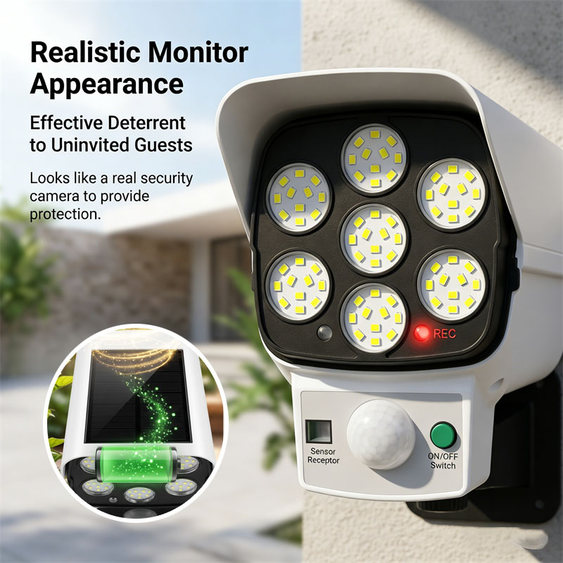 태양광 모션센서 LED 투광등이 있는 가짜 감시 카메라 - Home Yard Security Cameras 리뷰 및 가격