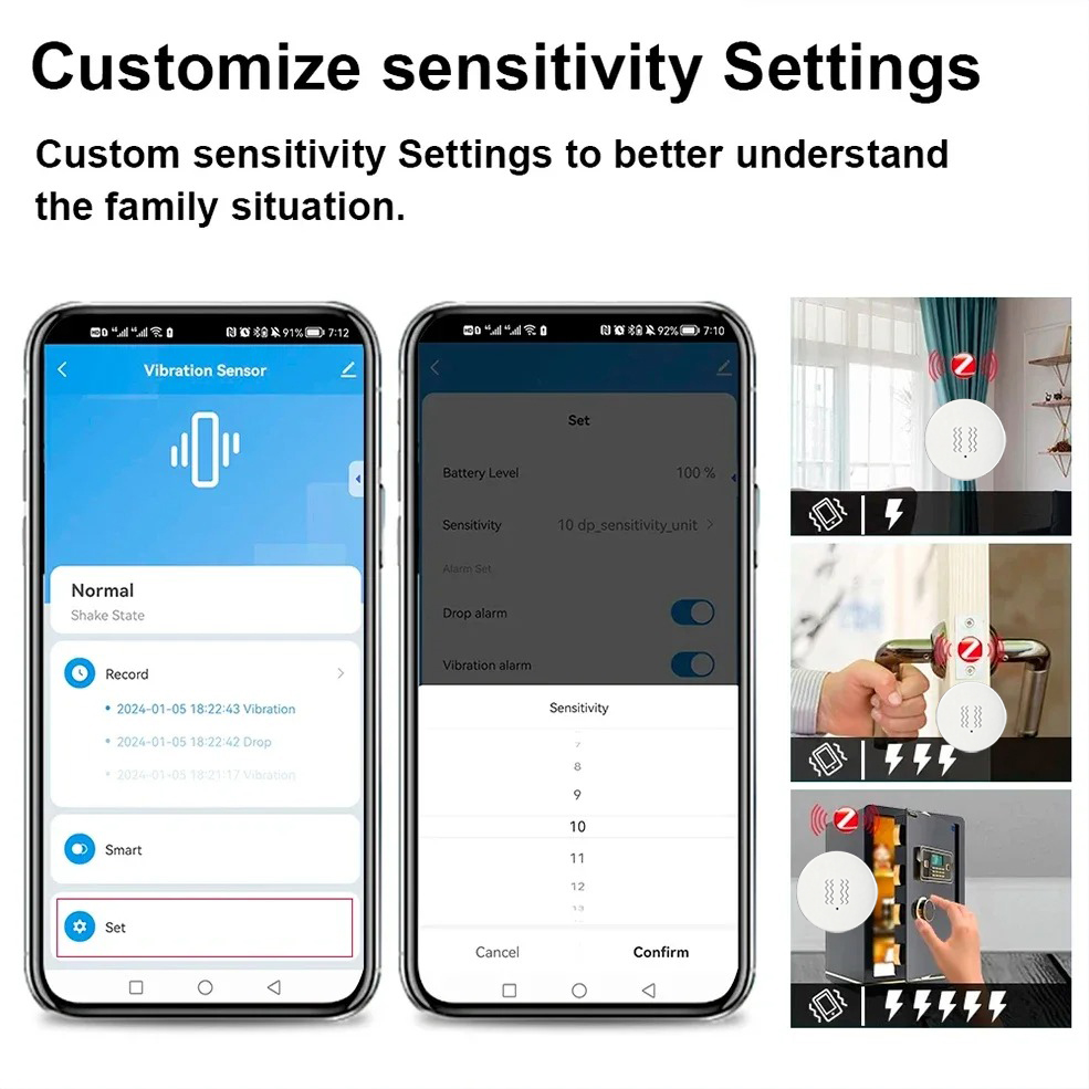 Tuya ZigBee 스마트 진동 및 기울기 센서 홈  - Home Security Monitor 리뷰 및 가격