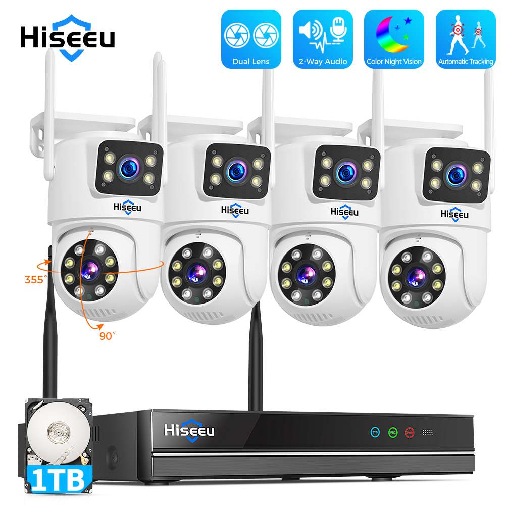 하이시루 6MP WiFi 듀얼 렌즈 카메라 보안 시스템 - Home Security Monitor 리뷰 및 가격