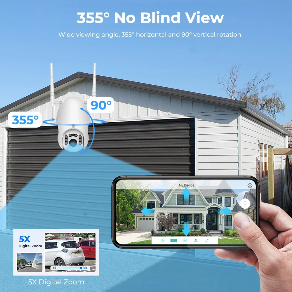 야외 1080P 무선 PTZ 보안 카메라 WiFi 자동 - Home Yard Security Cameras 리뷰 및 가격
