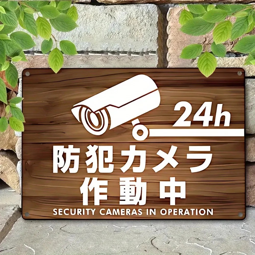 현대 일본식 보안 카메라 경고 알루미늄 벽 예술 작품  - Home Yard Security Cameras 리뷰 및 가격