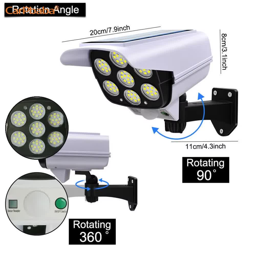 야외 태양광 모션 센서 보안 모형 카메라 무선 투광등  - Home Security Flood Lights 리뷰 및 가격