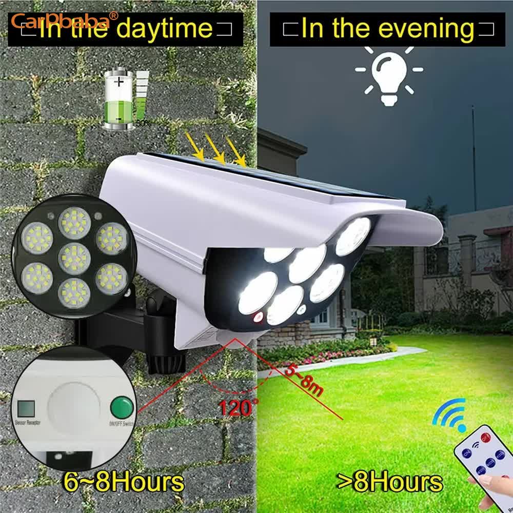 야외 태양광 모션 센서 보안 모형 카메라 무선 투광등  - Home Security Flood Lights 리뷰 및 가격